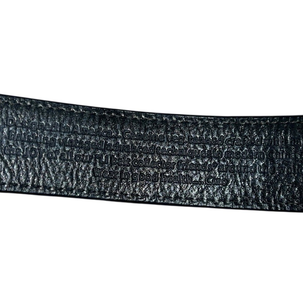 🖤 Leather Island by Bill Lavin Belt w/ Decorative Marble-Style Buckle