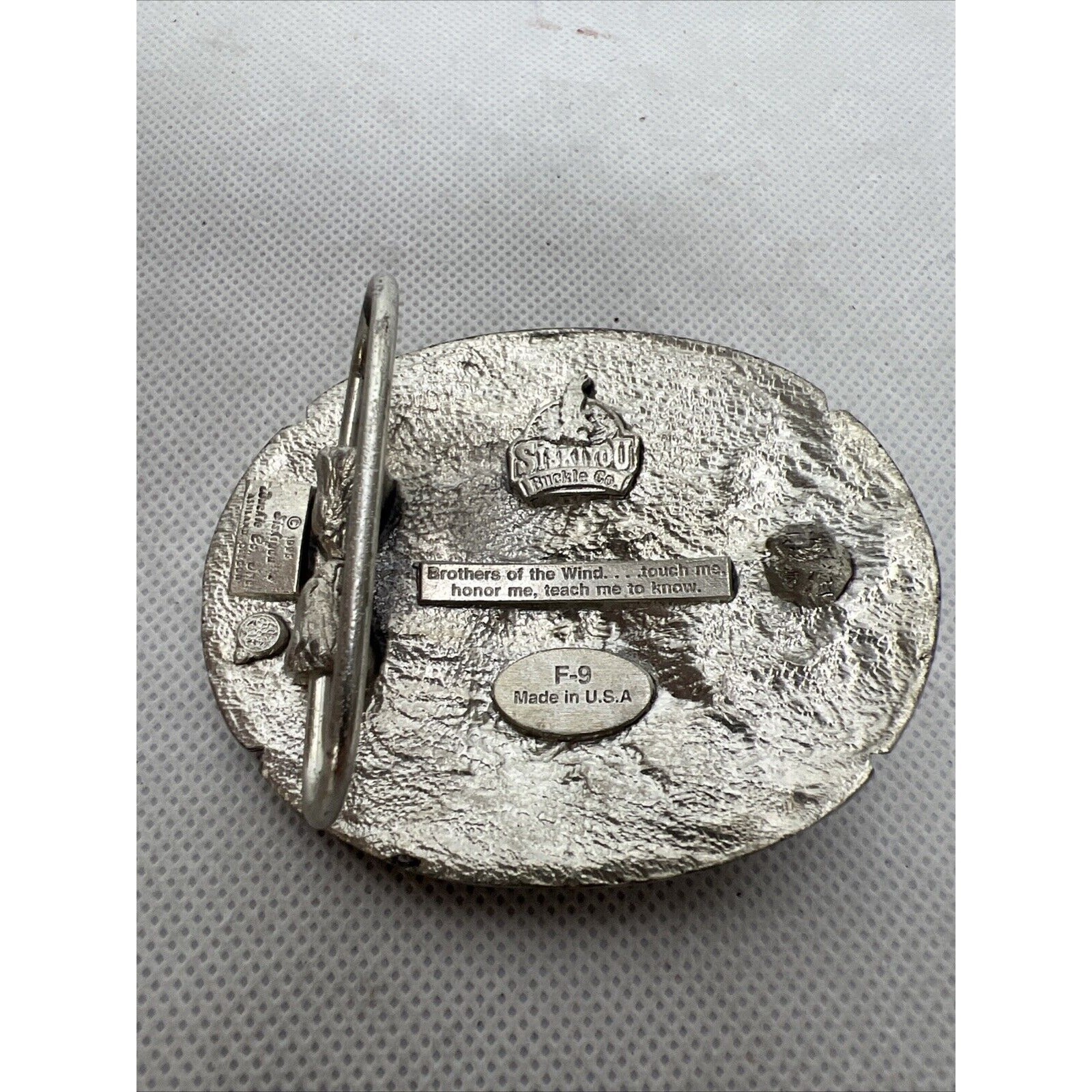 Siskiyou Buckle Co. Pewter Belt Buckle 1995 Wolf Eagle Native
