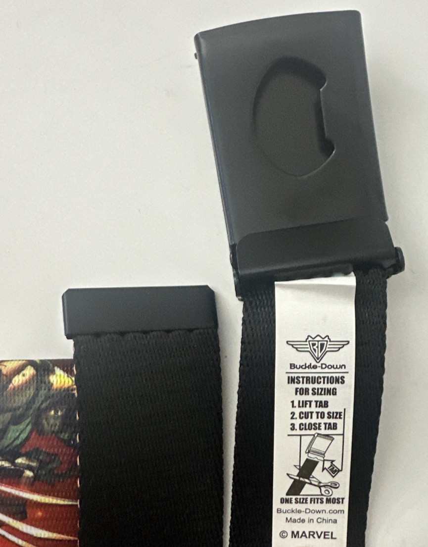 Buckle Down Marvel X Men Wolverine Web Belt Cut-to-Fit Black Metal Buckle