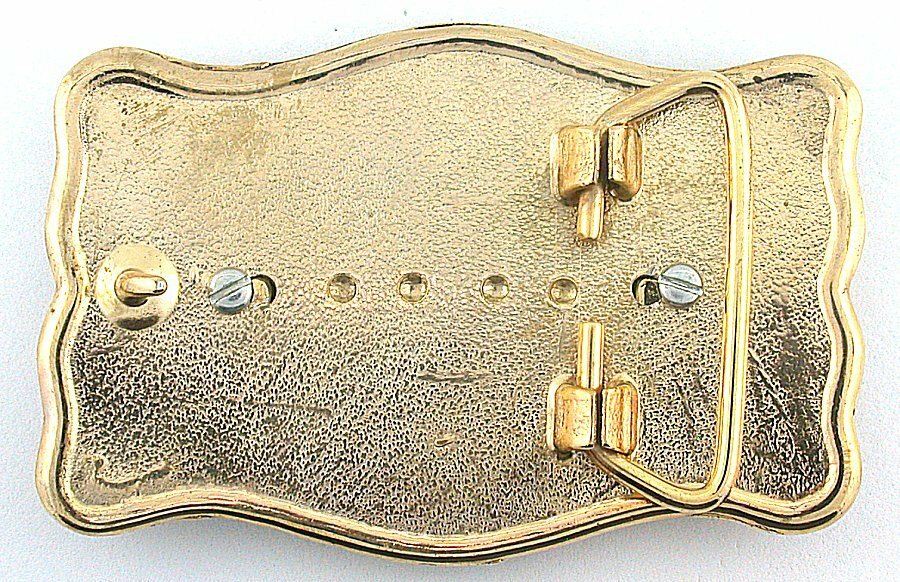 Bright Gold Color Western REAL 1890 Morgan Silver Dollar Belt Buckle EPBB203