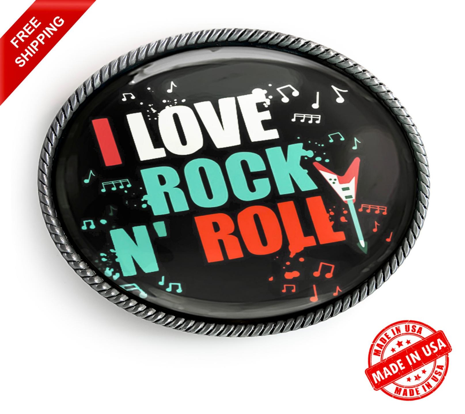 Joan Jett Belt Buckle – I Love Rock n Roll Music Handmade Buckle – 172