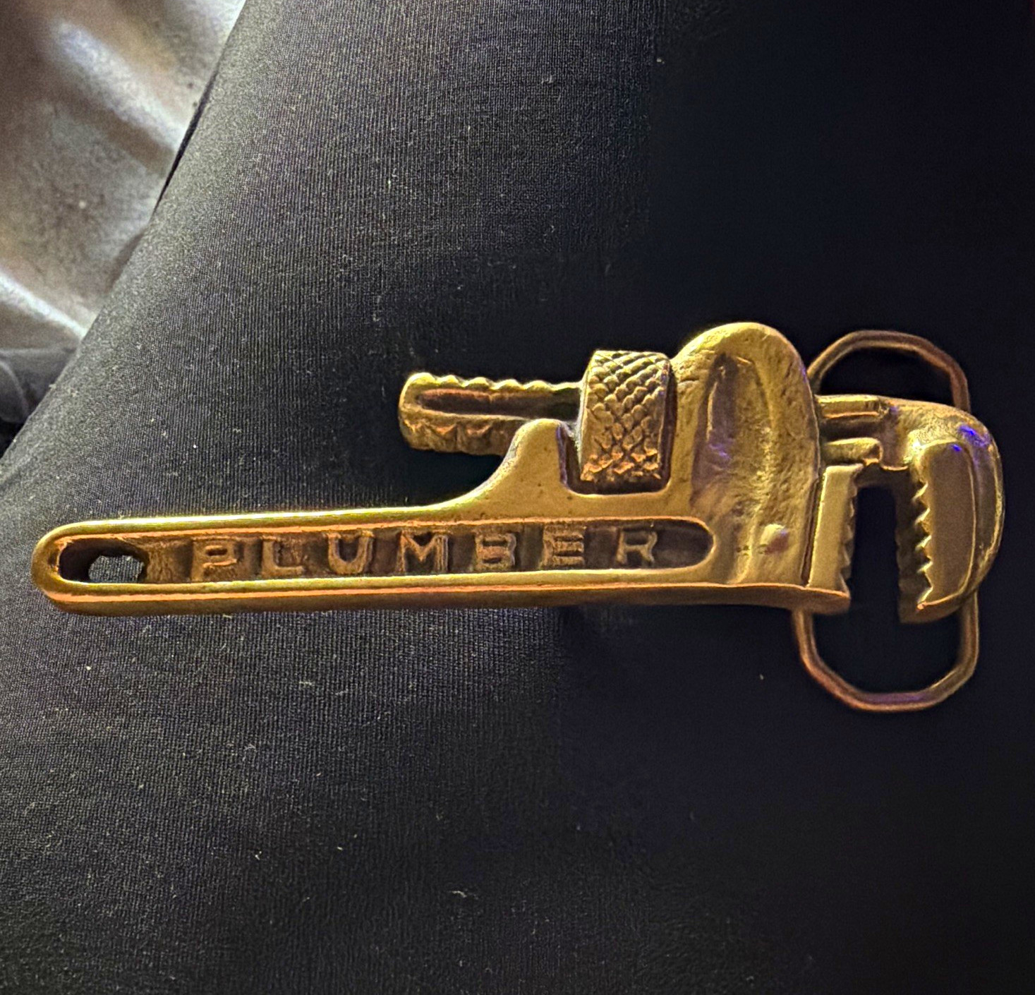 Bergamot Brass Works Vintage Plumber Tools Brass Belt Buckle 1.5in F141