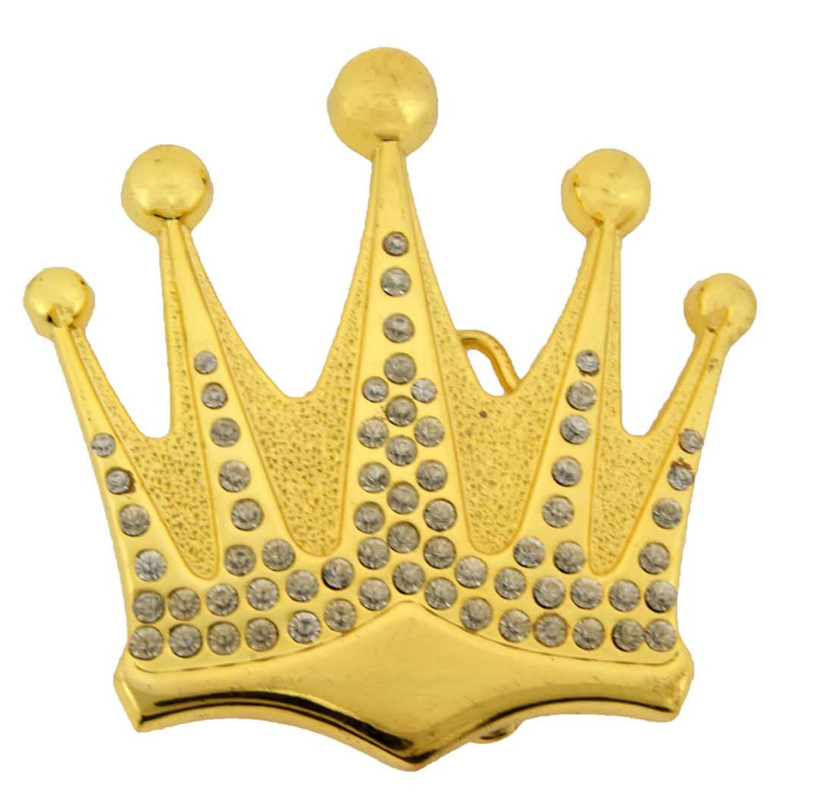 Crown Belt Buckle Gold Metal Rhinestone Halloween Pirate Men Women costume Skull