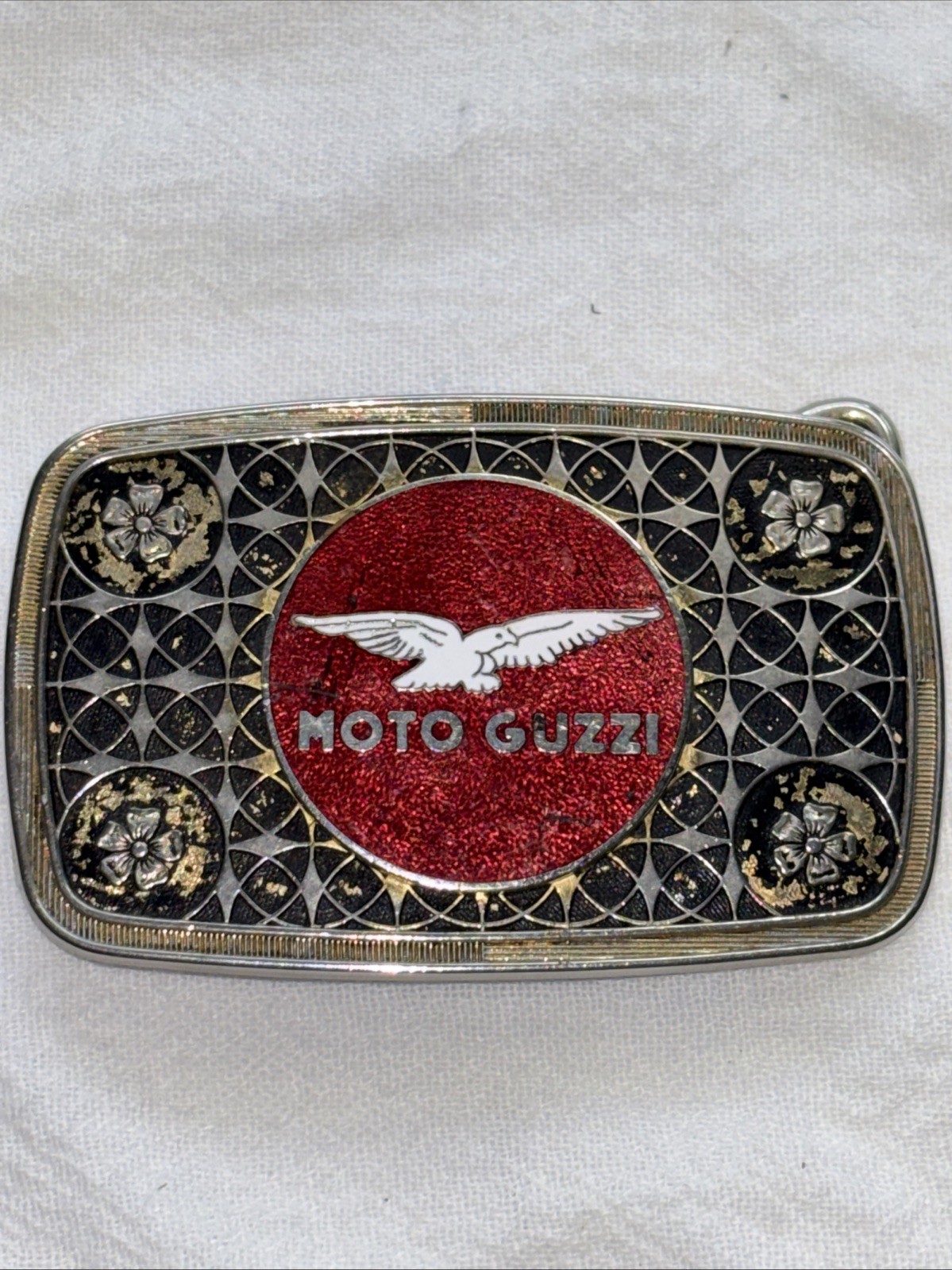 MOTO GUZZI MOTORCYCLE BELT BUCKLE-Vintage