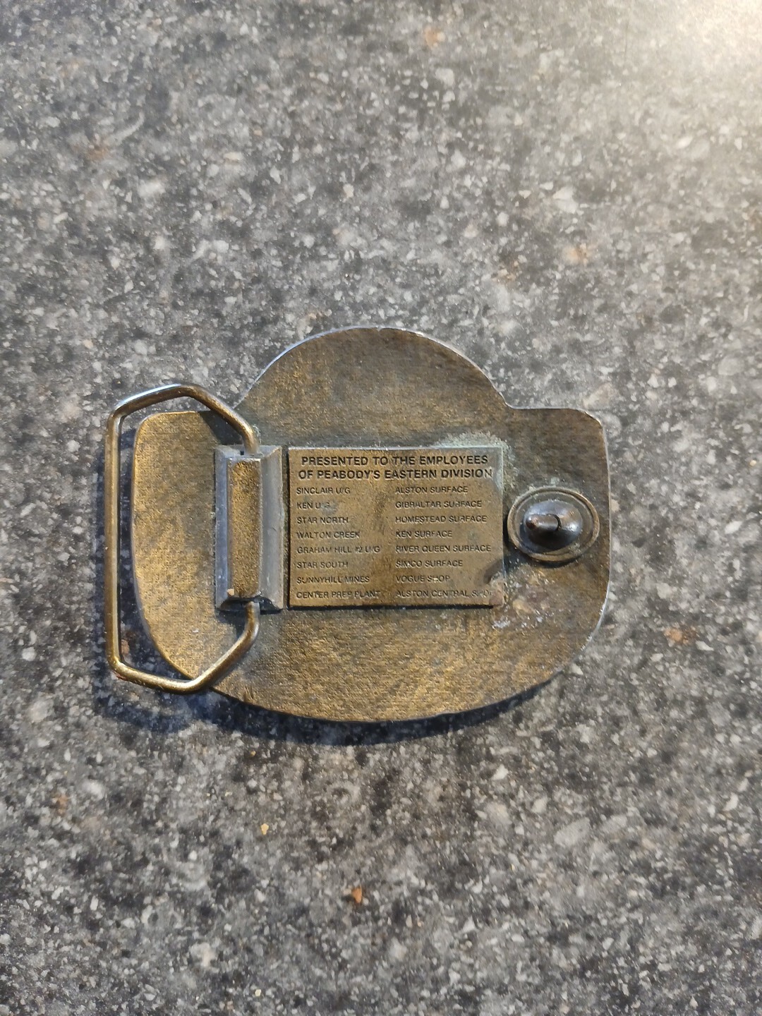 Peabody Coal Company Eastern Division 1983 Safety Award Belt Buckle Vtg 80’s