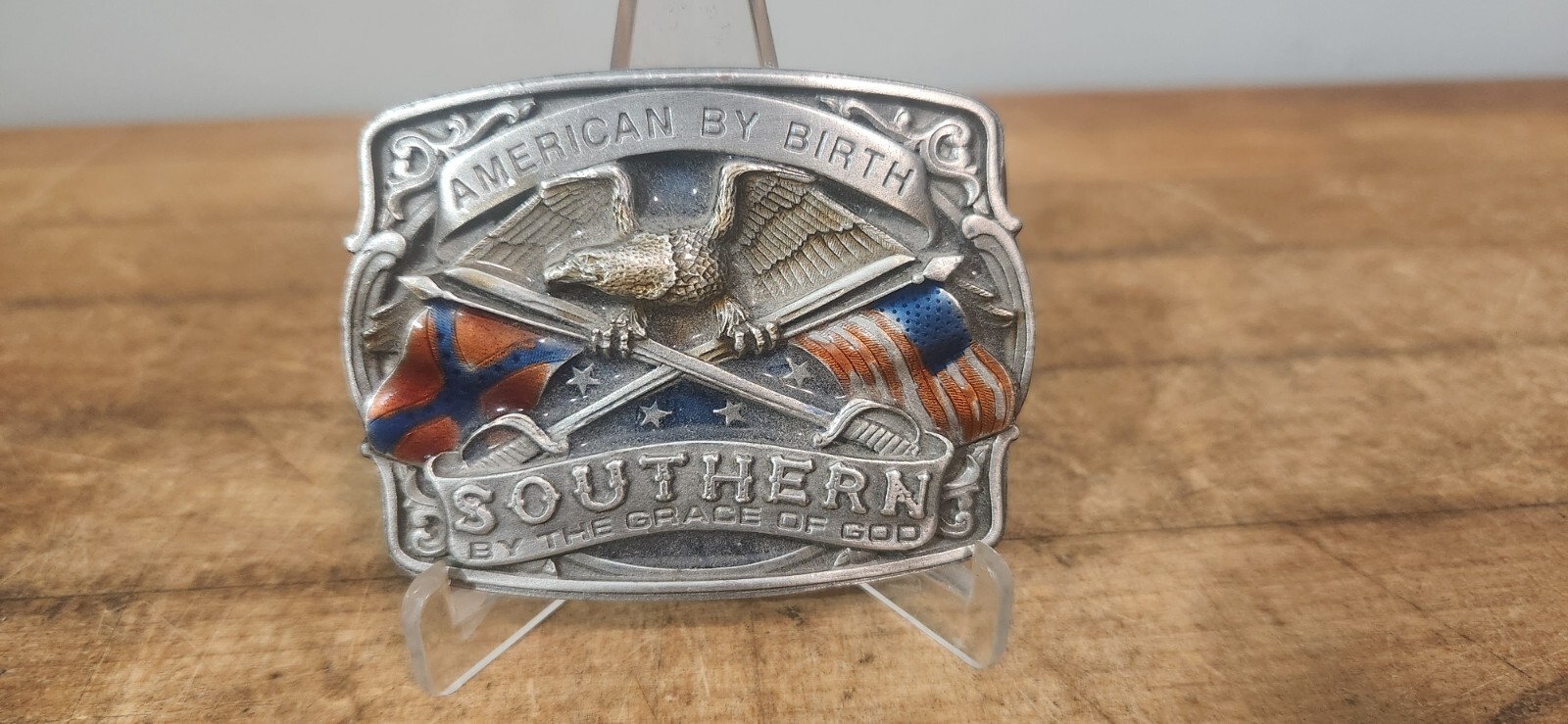 AMERICAN BY BIRTH SOUTHERN BY THE GRACE OF GOD Belt Buckle