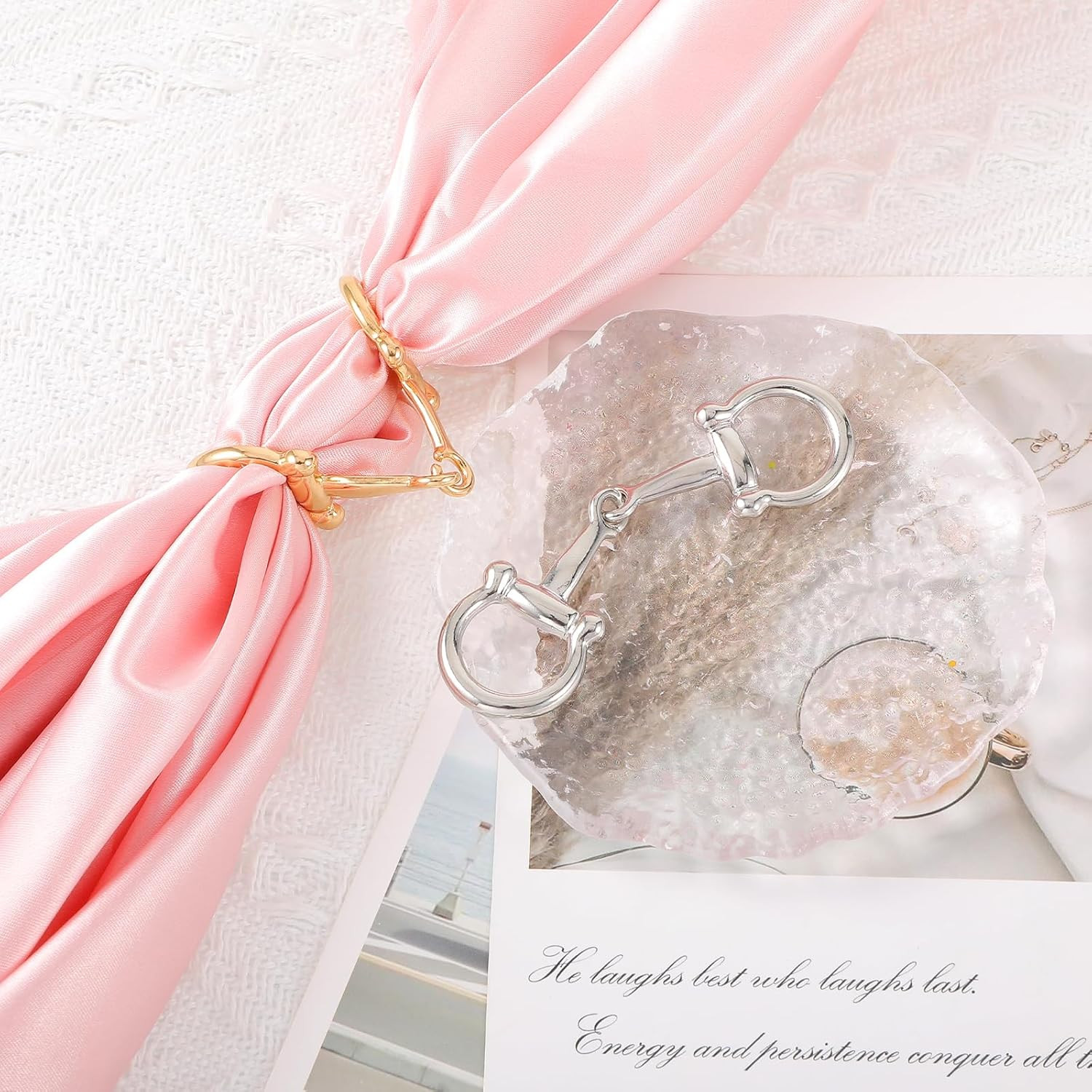 2Pcs Horse Bit Buckle Double Silk Scarf Buckle Ring,D Ring Snaffle Bit Buckles f