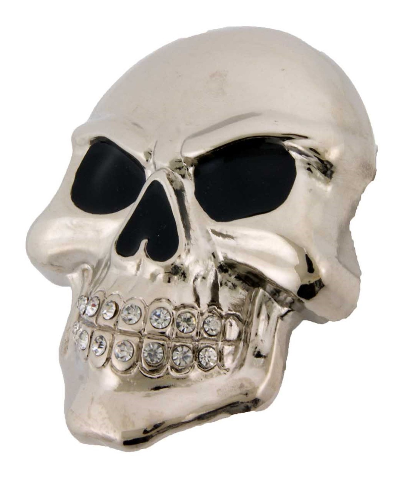 Skull Belt Buckle Silver Metal Gothic Tattoo Fashion Pirate Halloween Costume