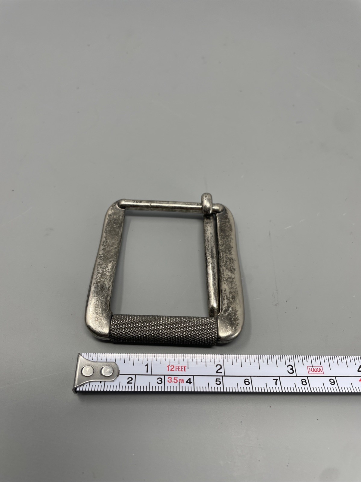 Heavy Duty Vintage Silver Single Prong Roller Leather Belt Buckle For 40MM Strap
