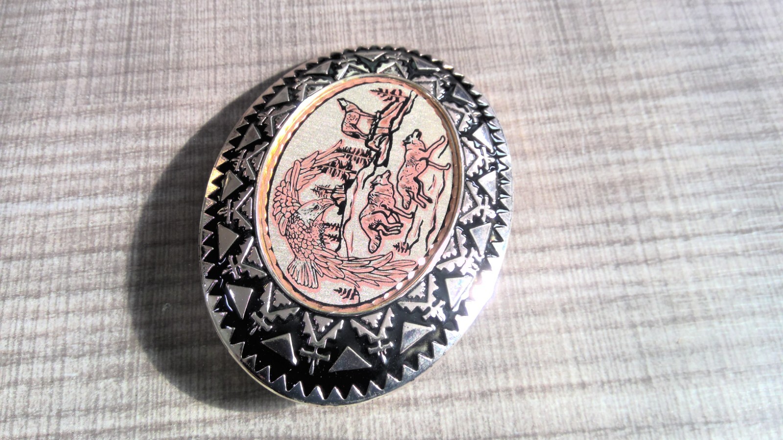 Howling Wolf(s)/Eagle Western Belt Buckle Silver Cowboy/Biker Metal Men L@@K!