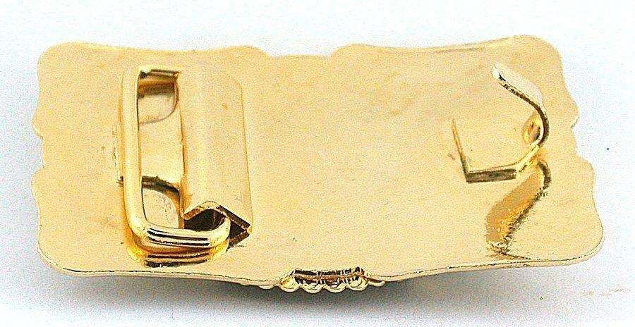 Black Onyx 40×30 Cabochon Southwest Theme Gold Color 2 1/2 Inch Belt Buckle