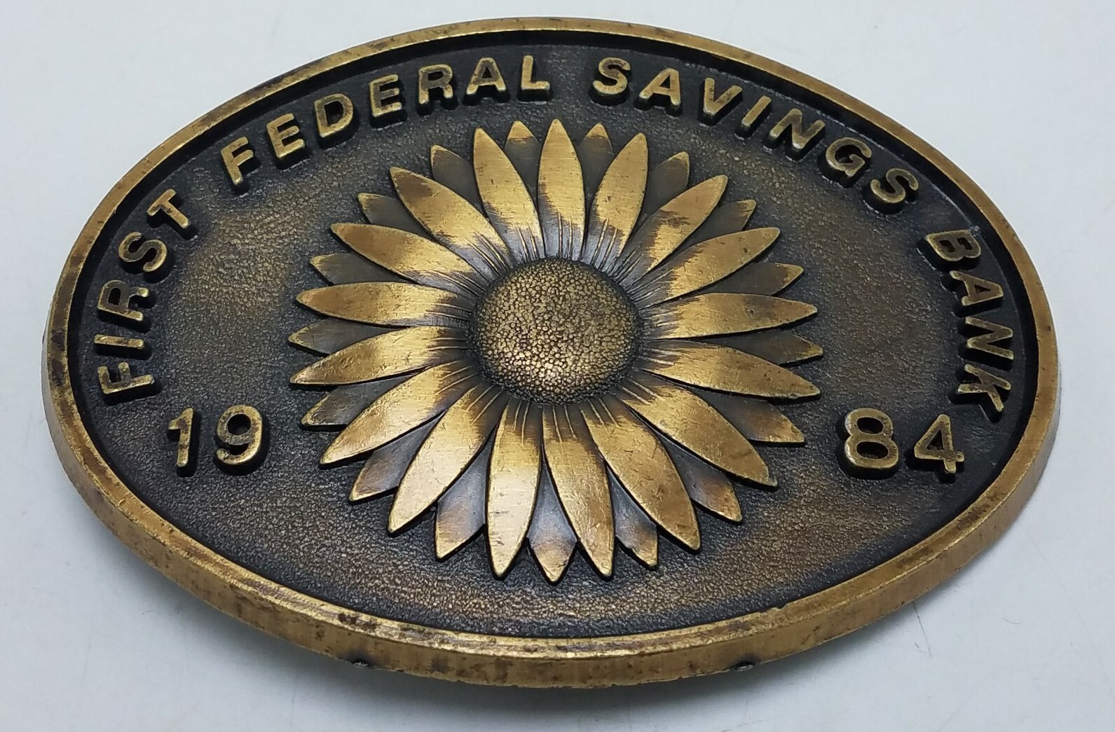 Vintage 1984 First Federal Savings Bank Newton Kansas Belt Buckle Ltd Ed #184