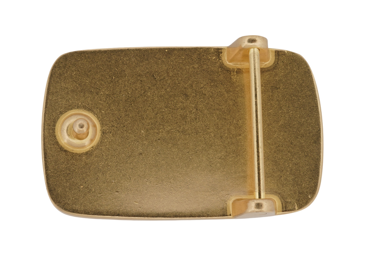 Solid Brass Rounded Rectangle Metal Belt Buckle