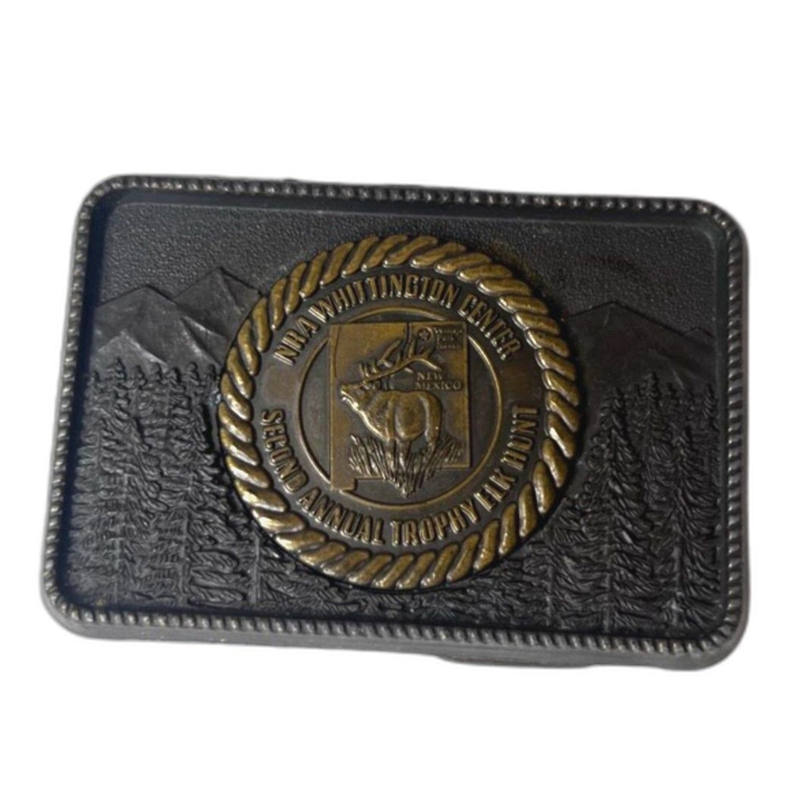 NRA Whittington Center Belt Buckle Second Annual Trophy Elk Hunt Natl Rifle Assn
