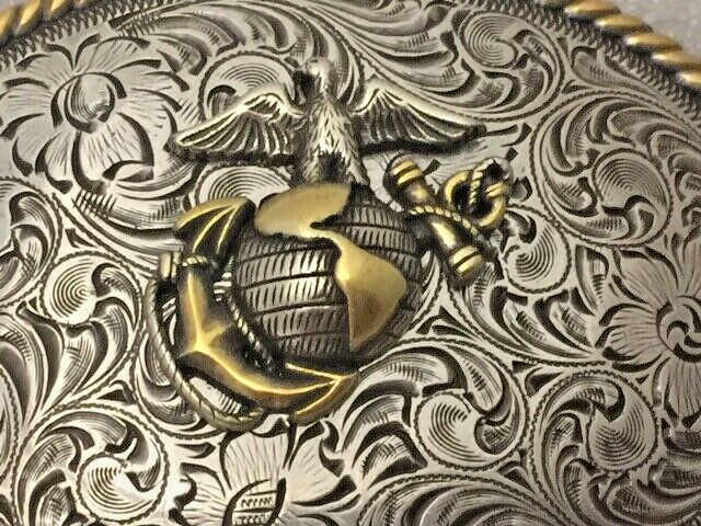 USMC Eagle, Anchor and Globe Western Style Buckle