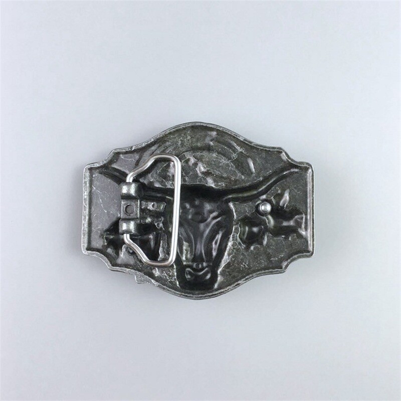 Vintage Style Enamel Longhorn Rodeo Bull Western Belt Buckle also Stock in US
