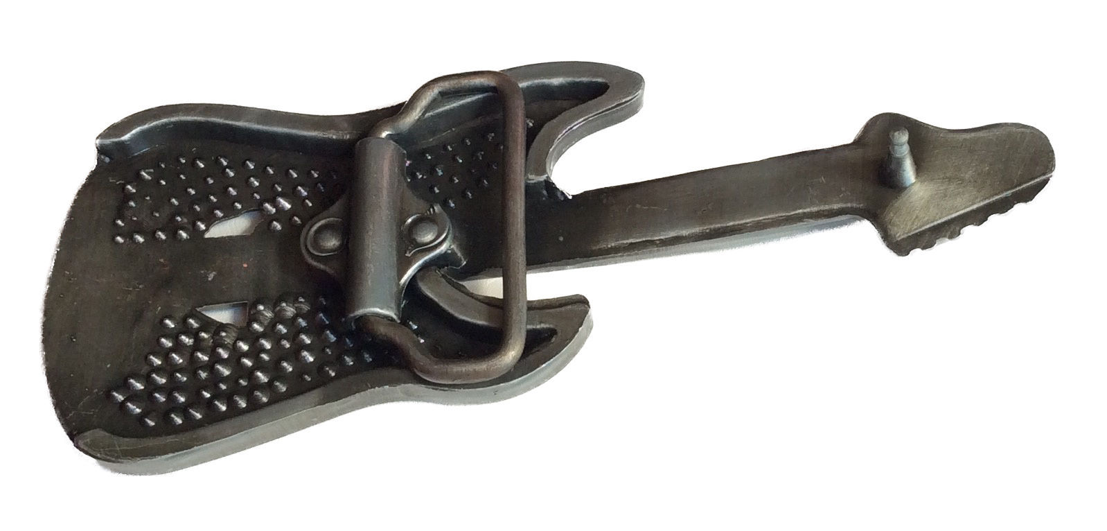 GUITAR WITH RHINESTONES METAL BELT BUCKLE/ HEBILLA DE GUITARA MUSIC