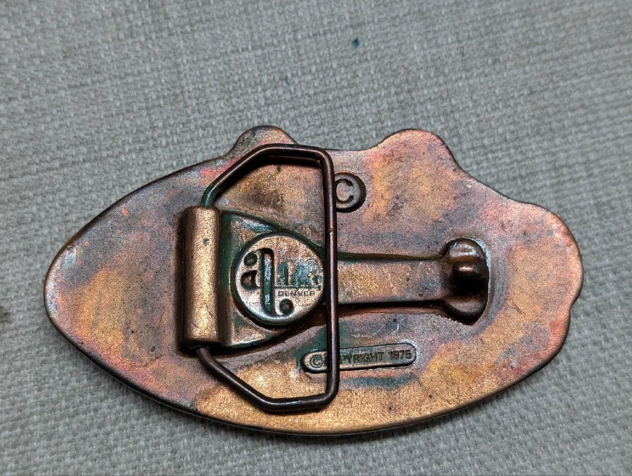 1970s vintage MONTANA big sky country HEAVY belt byckle BRASS bronze WESTERN