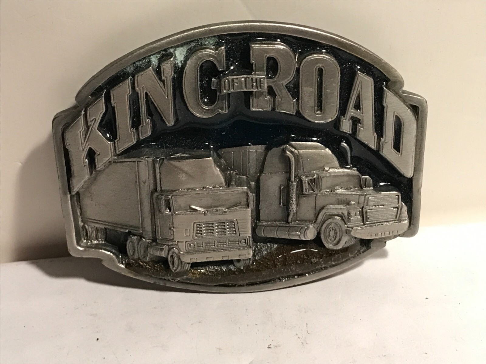King of the Road Belt Buckle semi truck driver 1992 Siskiyou Buckle Co. USA Made