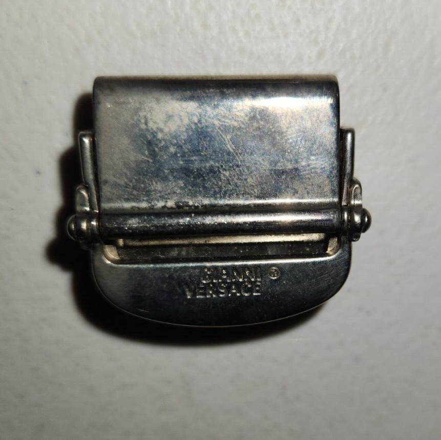 Versace Medusa Buckle Silver Metal Pre-Owned Vintage