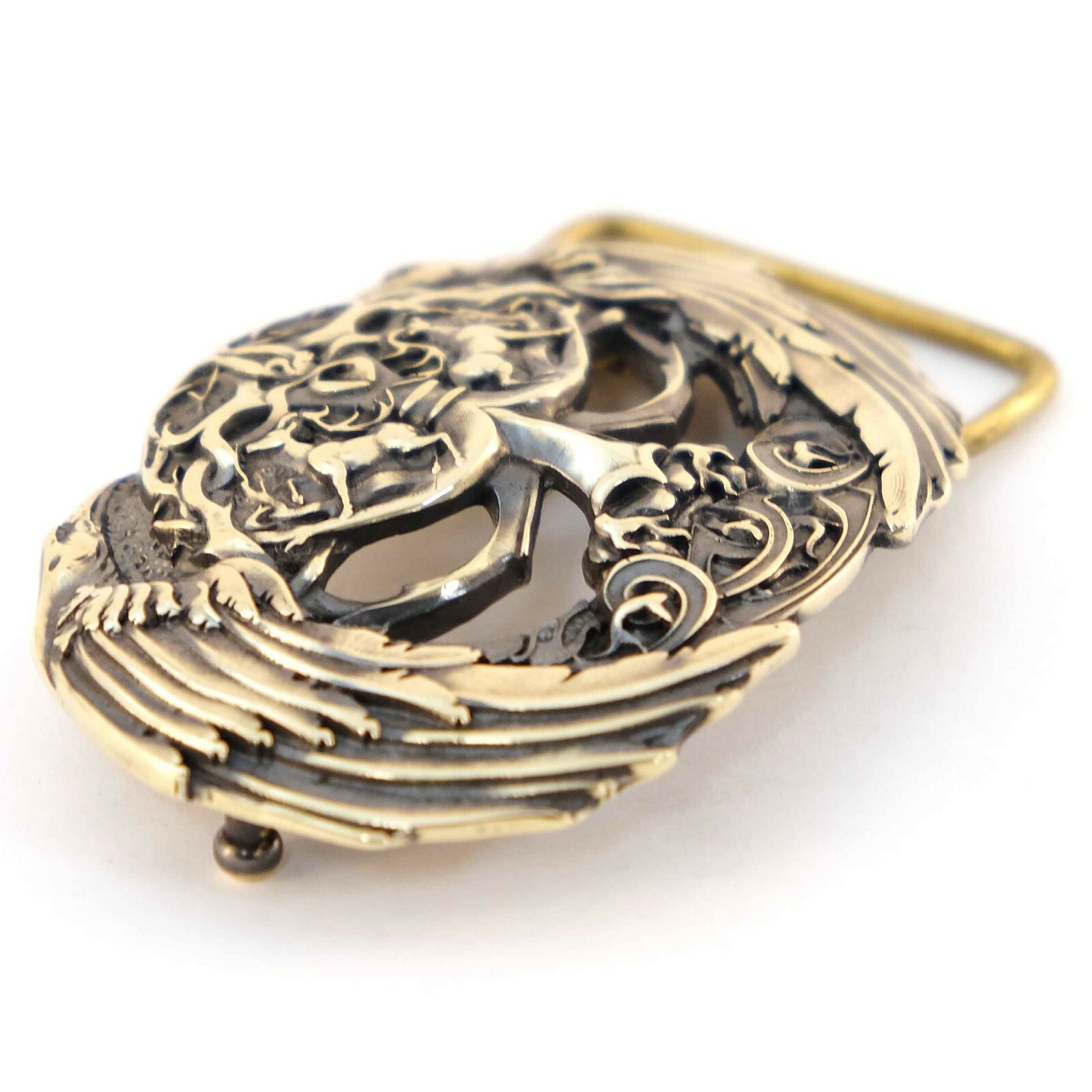 Brass belt buckle Yggdrasil, Scandinavian Nordic Celtic Norse mythology