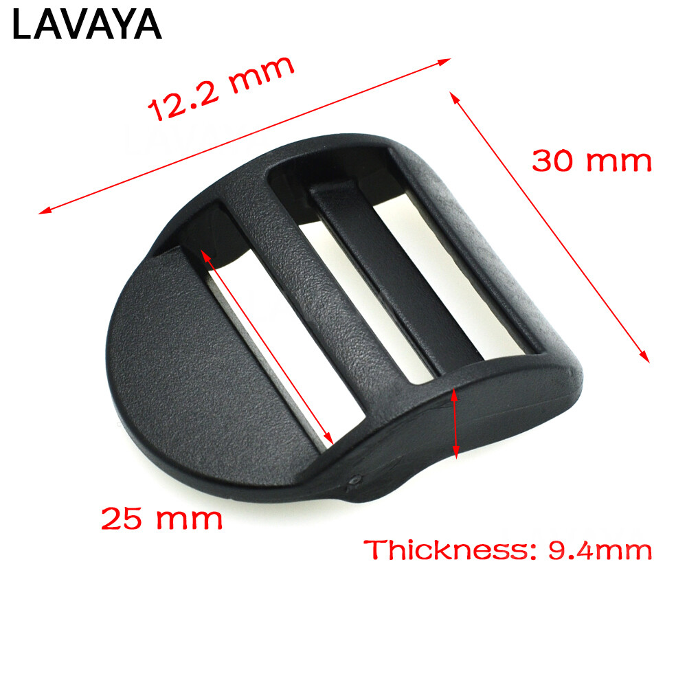 10pcs Ladder Lock Slider Plastic Buckles Belt Buckle Package Accessories Black
