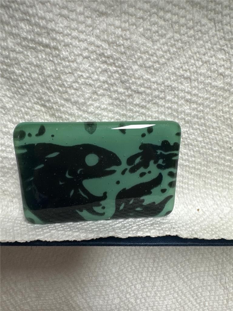Vintage Green and Black Fish Belt Buckle