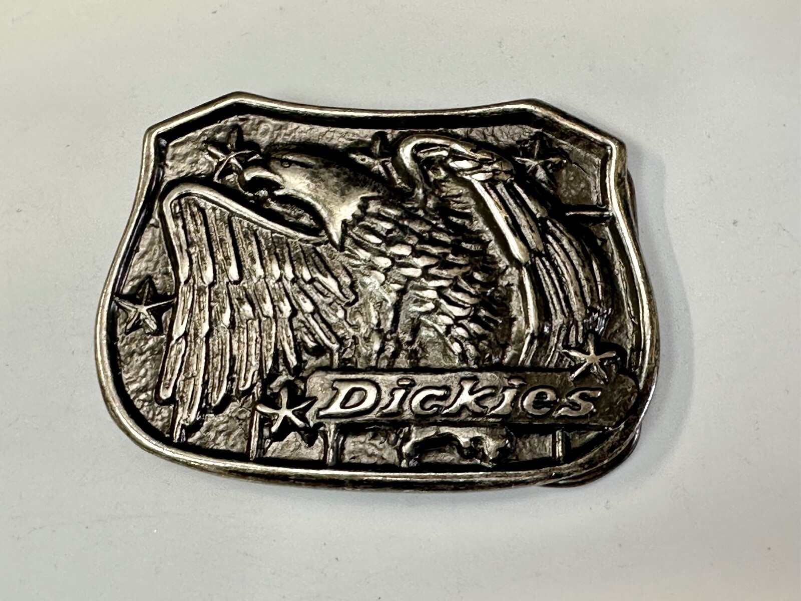 Dickies Screaming American Eagle and Stars USA Silver Tone Belt Buckle