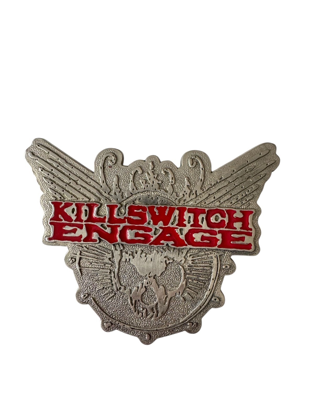Bravado Killswitch Engage in Red Skull Wings Belt Buckle Silver Metalcore Band