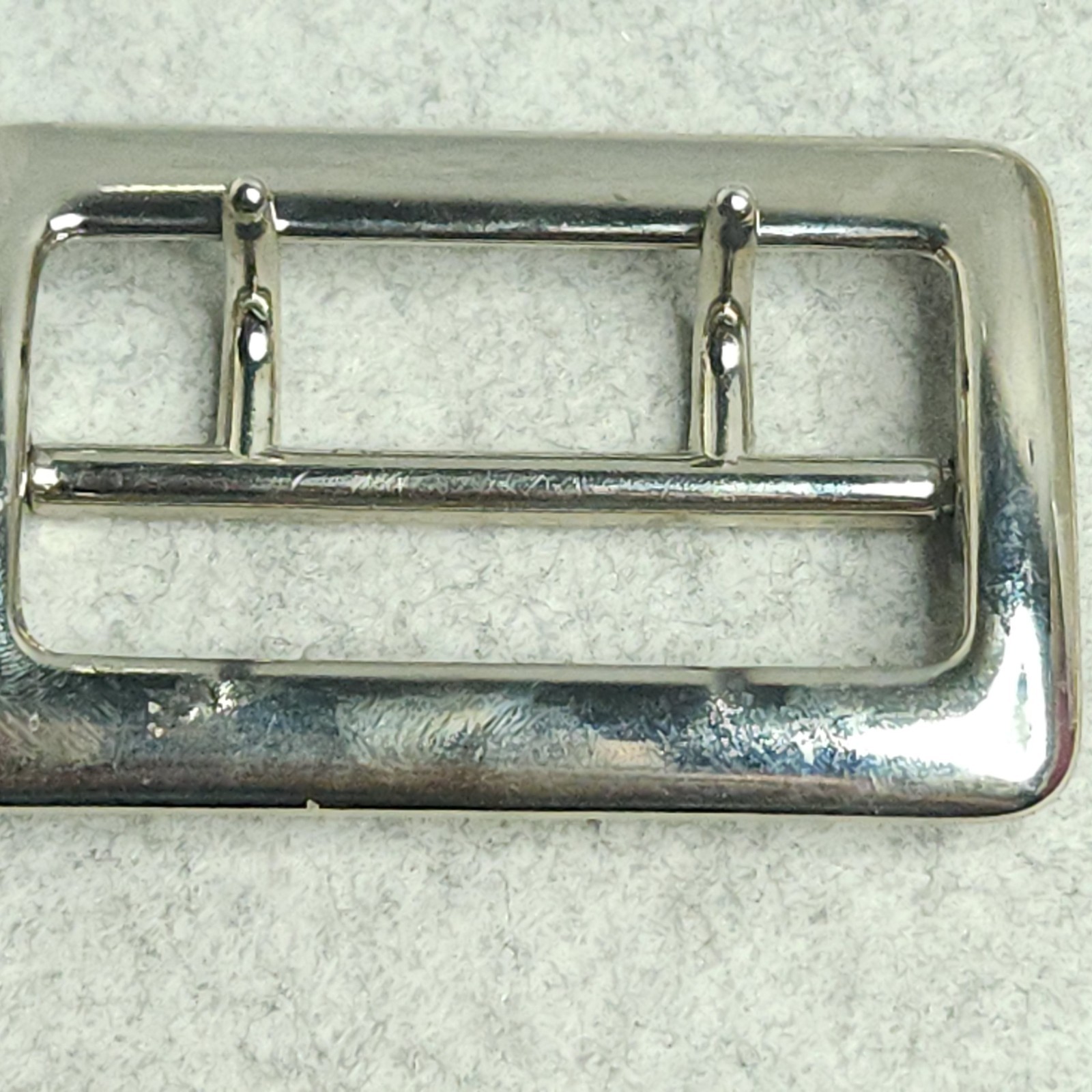 Sam Browne Belt Buckle Double Prong USA Heavy Duty 1.75 Inch Silver Tone