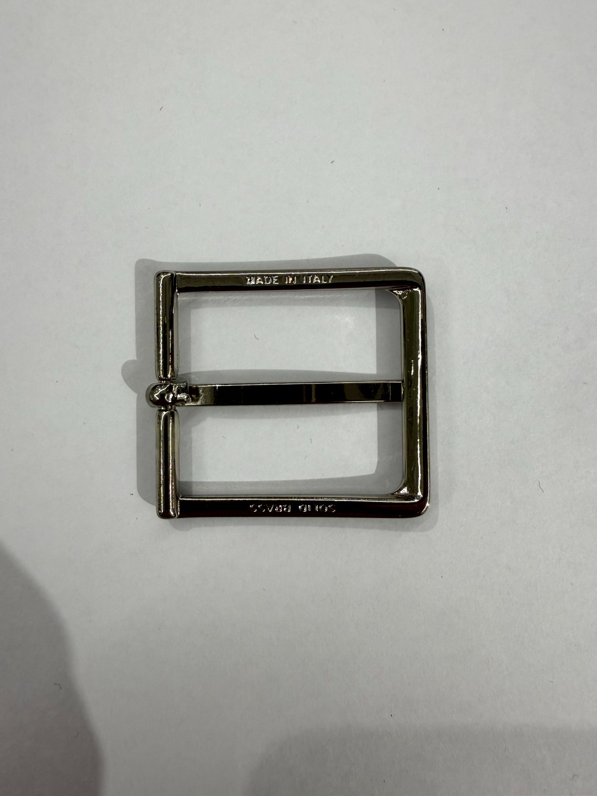 Solid Brass Satin Nickel Belt Buckle Made in Italy Fits 1.38&Prime; Belt Strap
