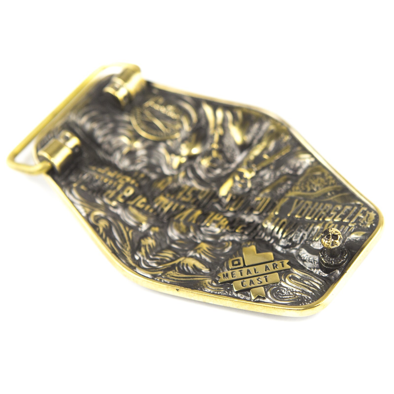 Warship done! solid brass belt buckle, ukrainian trident, russian combat ship