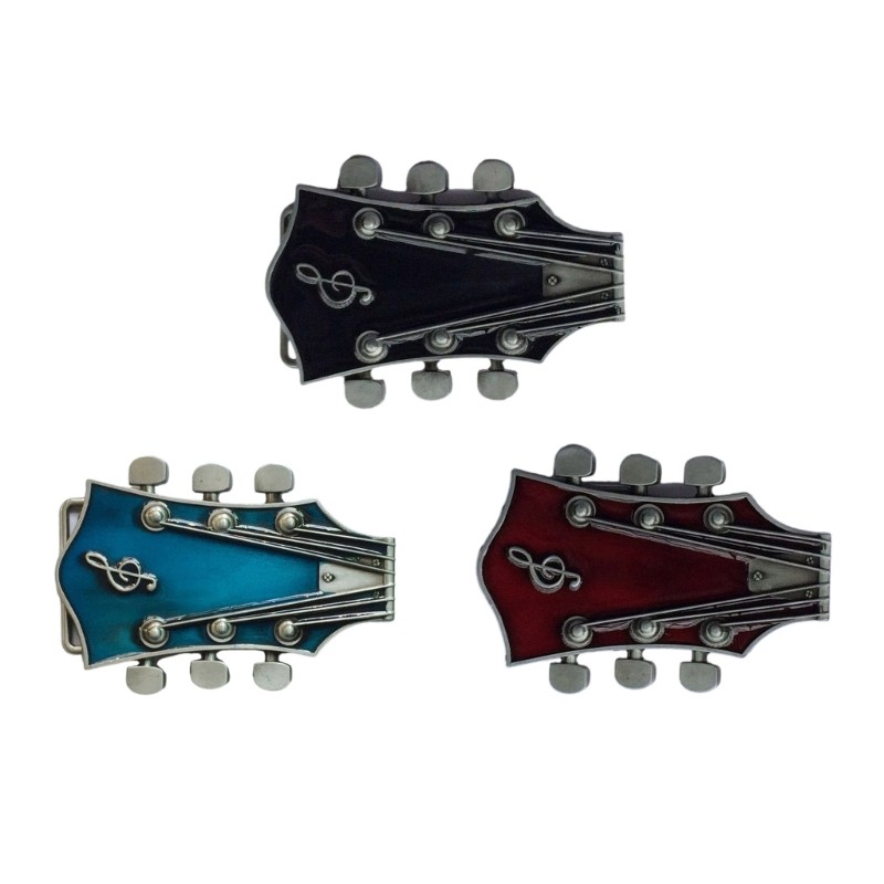 Cowboy Guitar Belt Buckle Metal Multi-color Drop-Oil Personality Belt Buckle