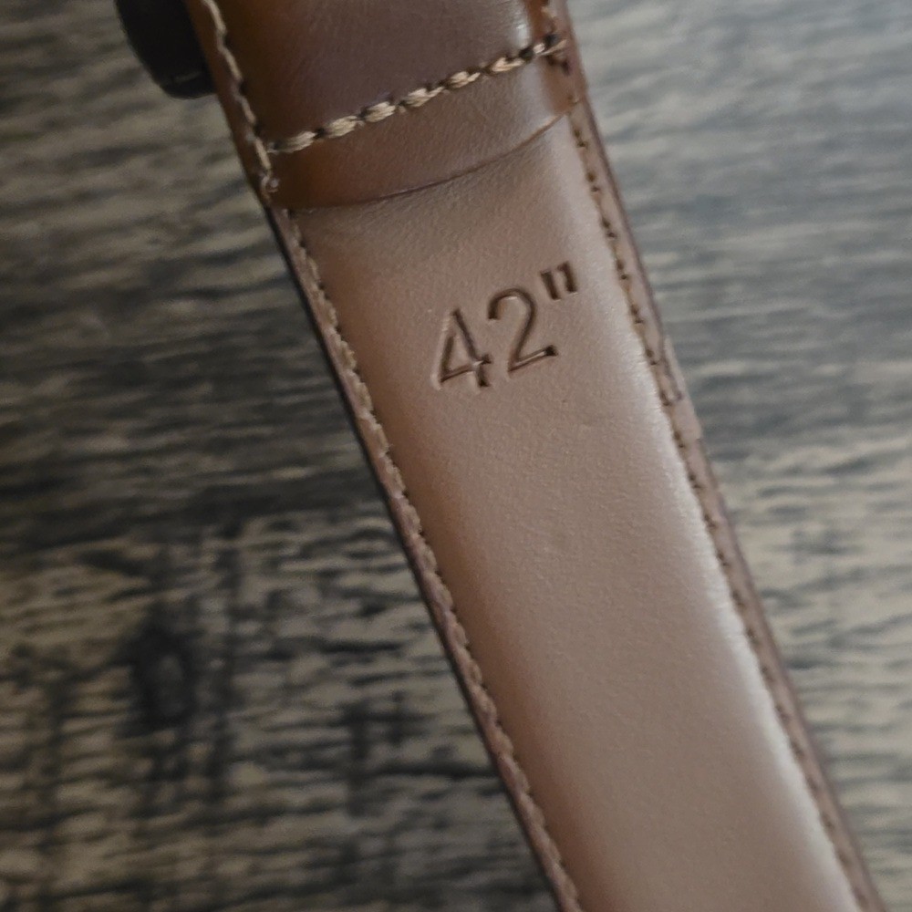 MIO MARINO Men&rsquo;s Brown Leather Belt 42&Prime; Silver Buckle