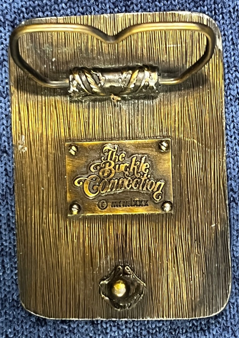 The Buckle Connection – SPACE SHUTTLE & Satellite – Vintage Brass Belt Buckle