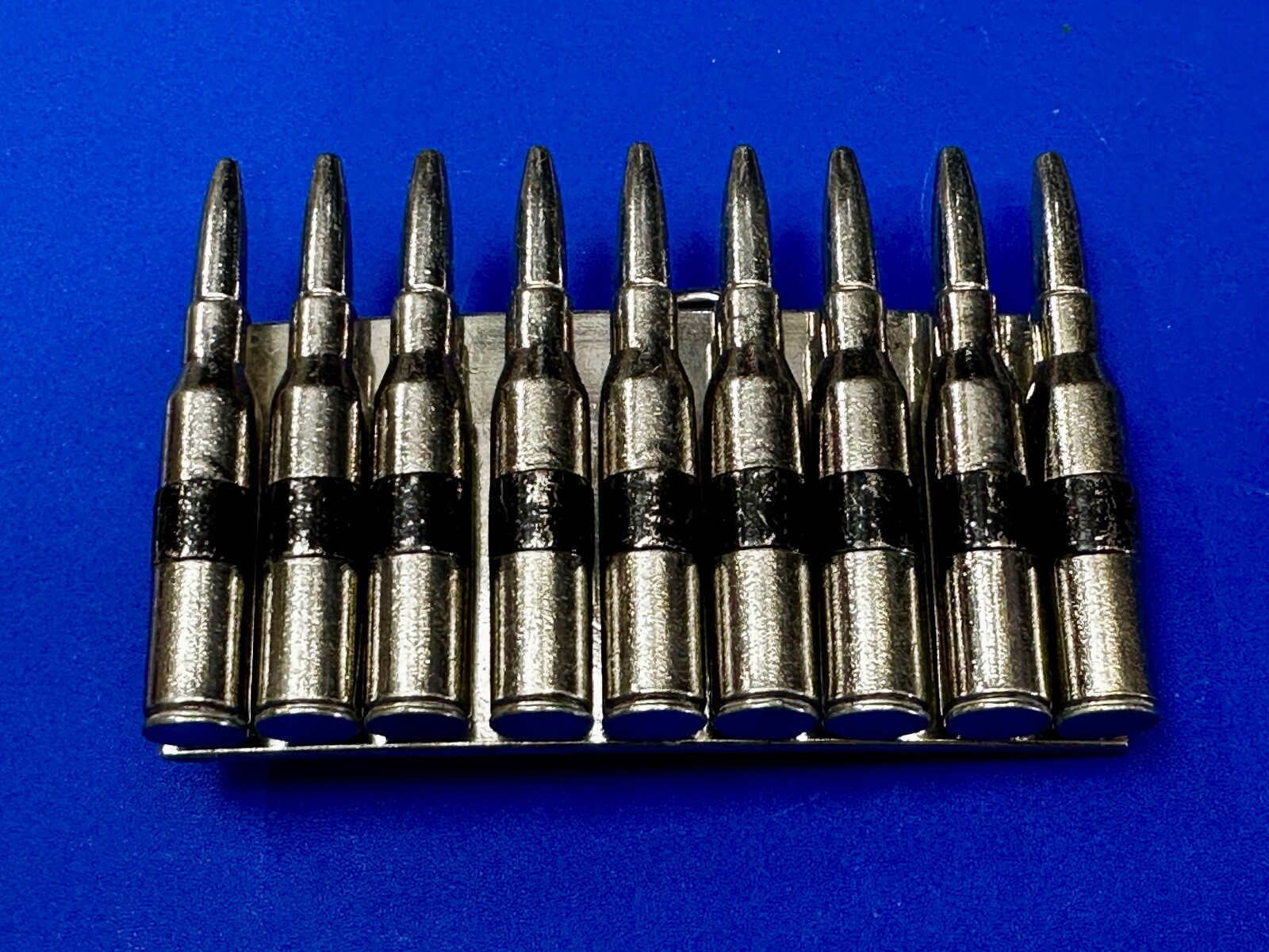 Gun Bullet&rsquo;s Shell Casing Chain Ammo Clip Figural Belt Buckle