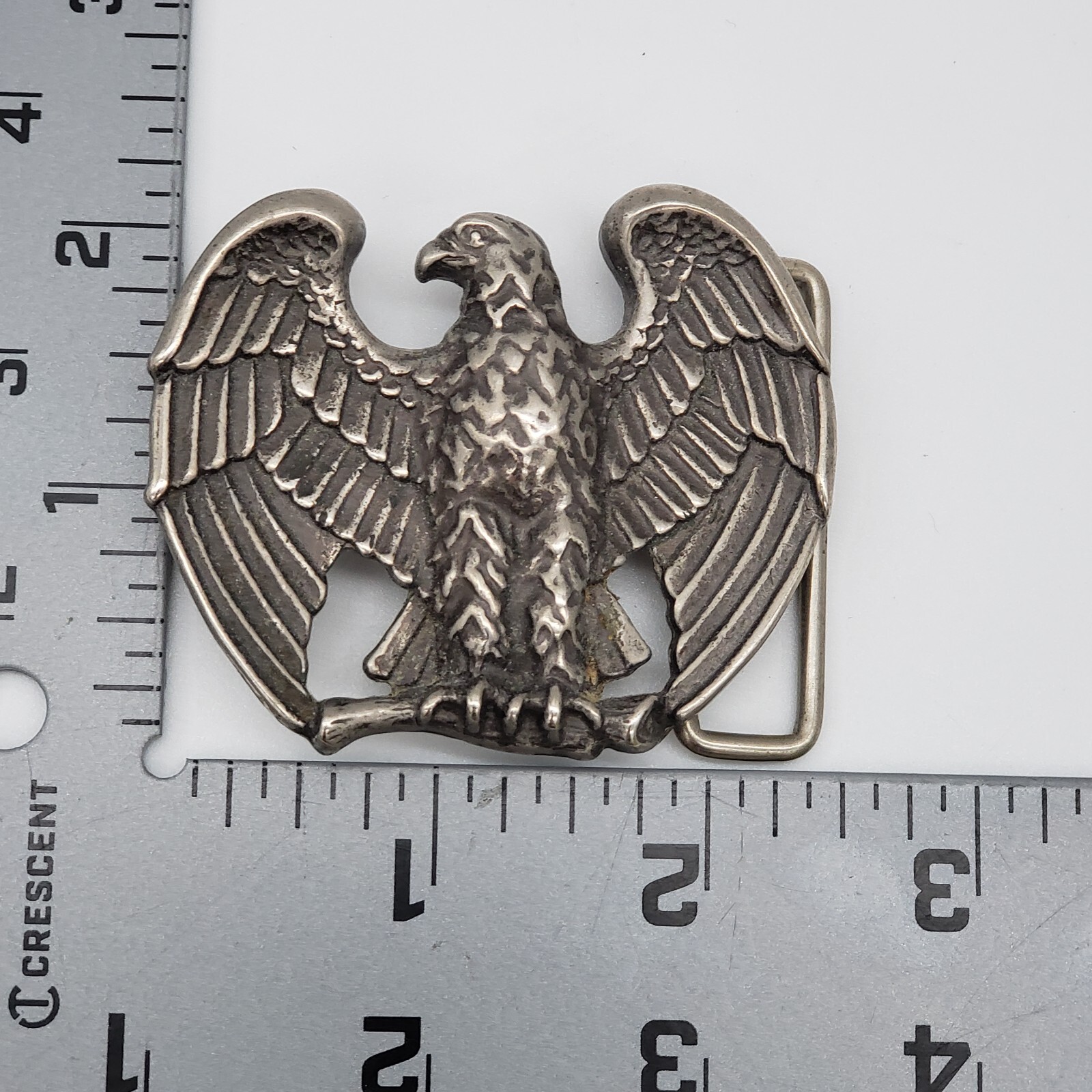 Vintage Avon 1970s Patriotic American Eagle Silver Tone Belt Buckle