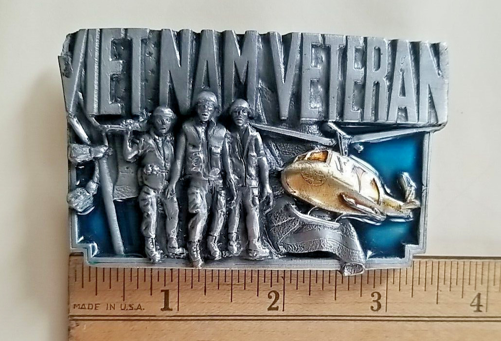 Vietnam Veterans Brass Belt Buckle 1983 Bergamot Brass Works USA z-146