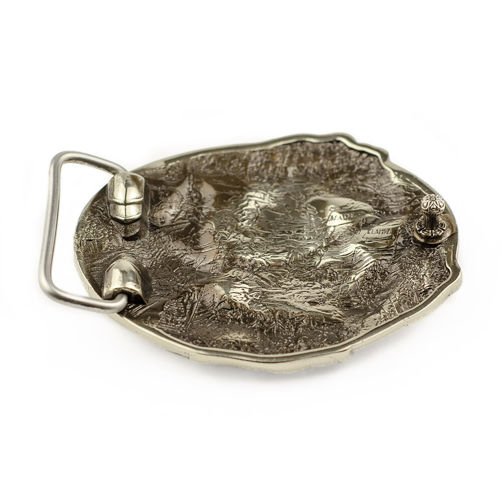 German silver belt buckle Fighting Knight Medieval military german silver buckle