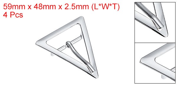 4Pcs 1.3&Prime; Single Prong Belt Buckle Triangle Center Bar Buckles for Belt, White