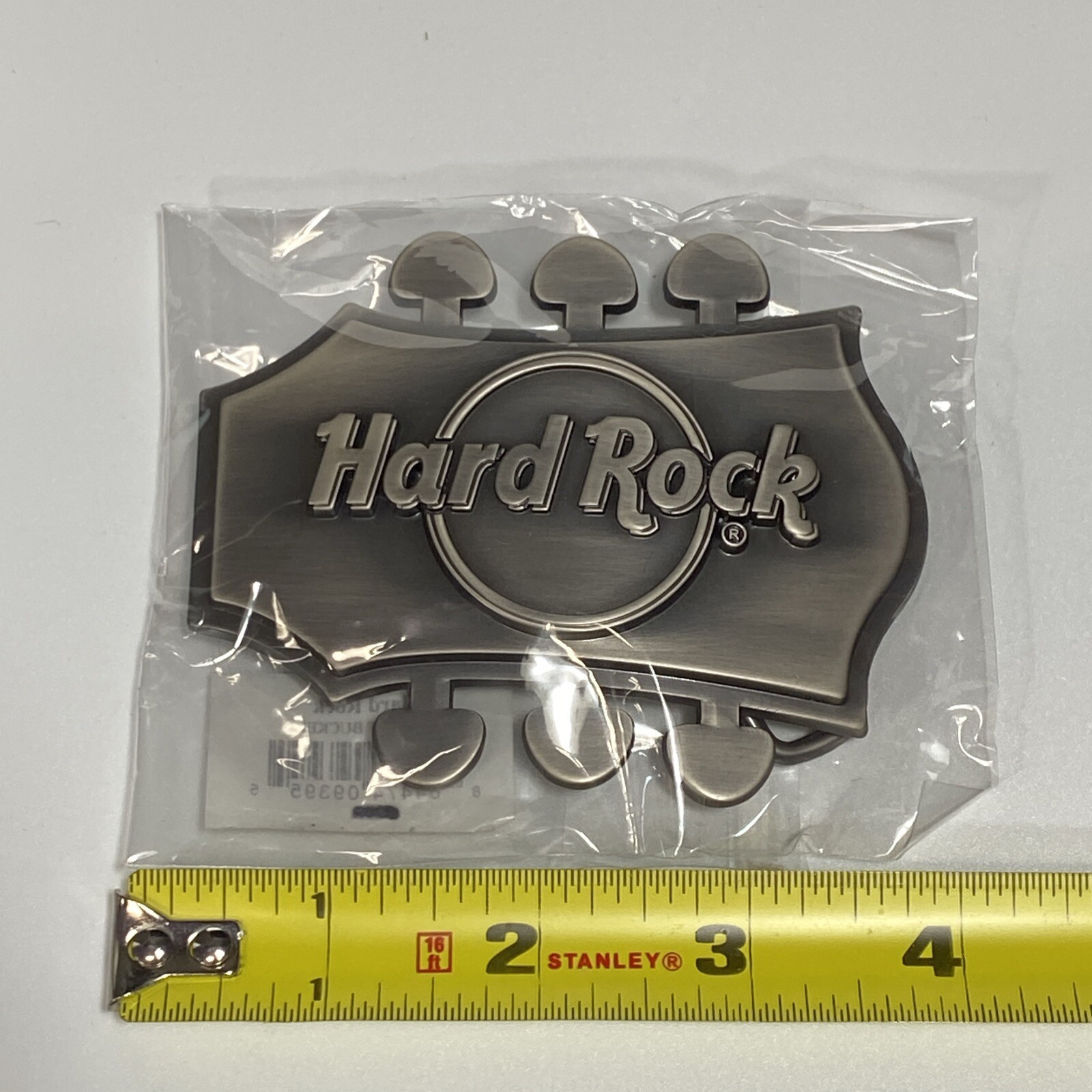 NEW Hard Rock Cafe Guitar Head Silver Metal Belt Buckle Music J5