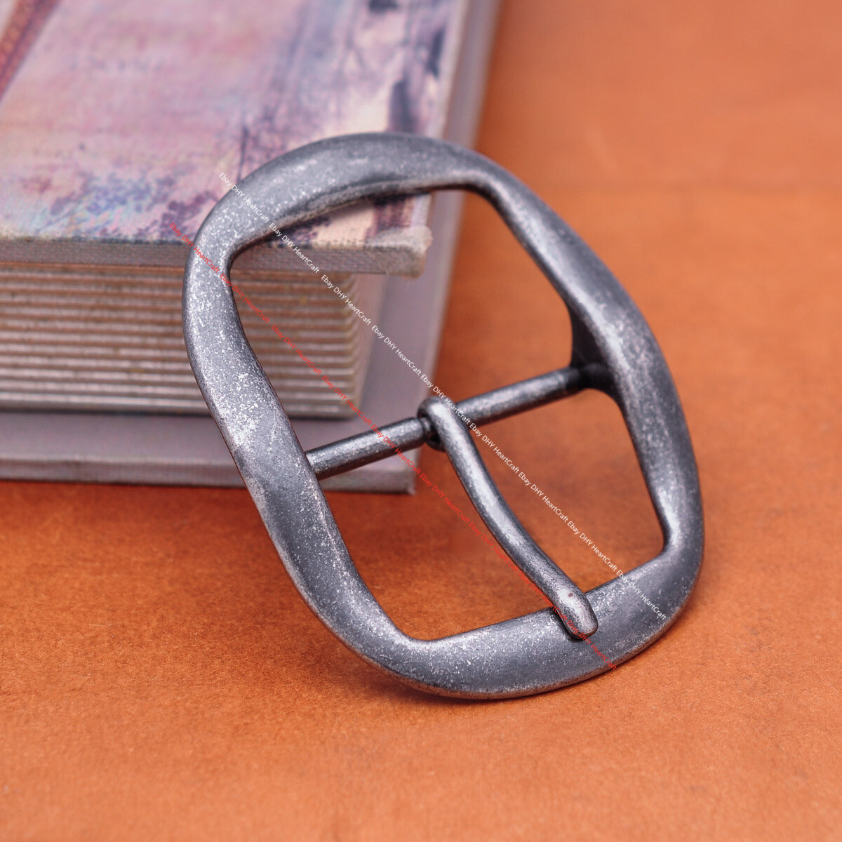 Vintage Silver Huge Western Center Bar Pin Belt Buckle for Leathercraft Fit 45mm