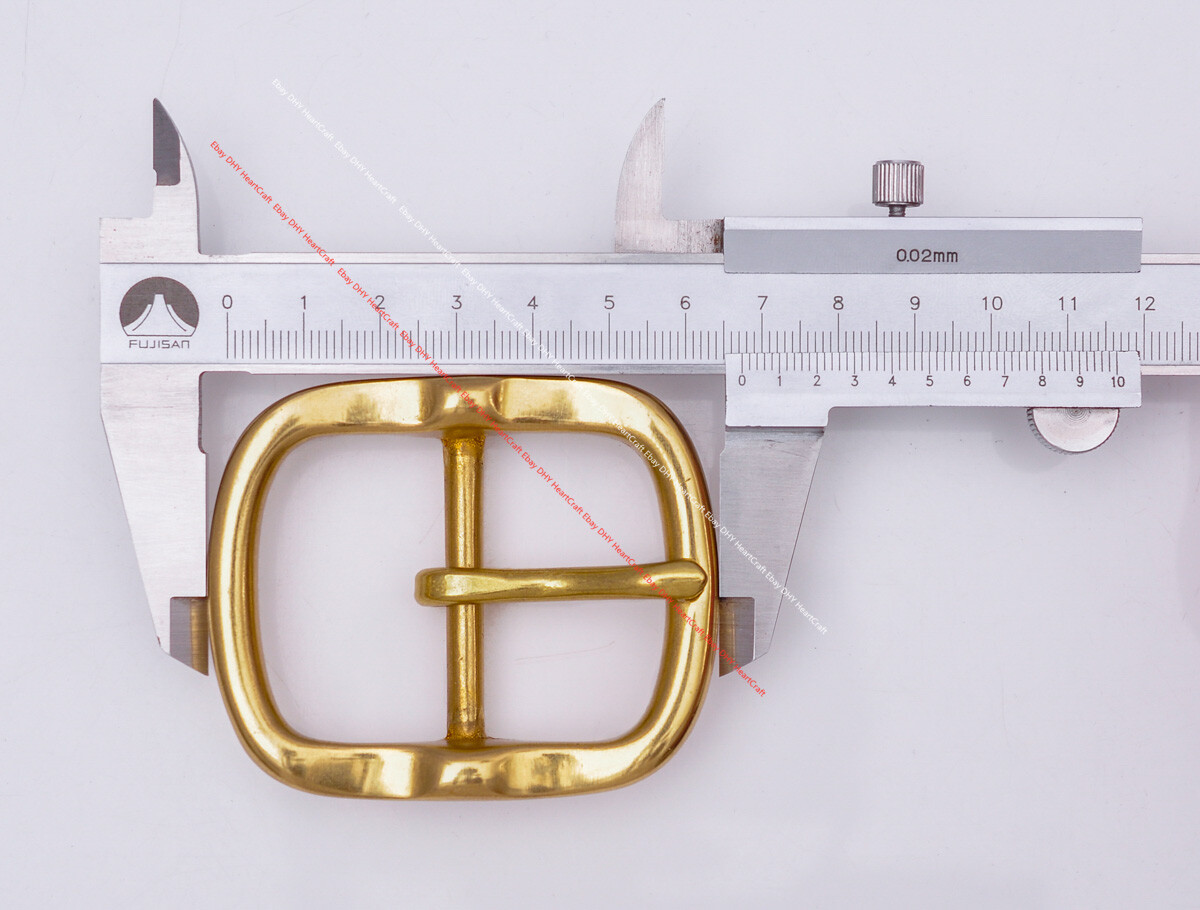 40MM HEAVY DUTY REAL SOLID BRASS HARDWARE CENTER BAR BELT BUCKLE REPLACEMENT