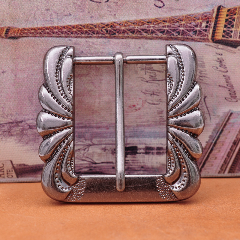 Huge Vintage Silver Flower Western Flair Cowboy Belt Buckle Set Fits 40mm Strap