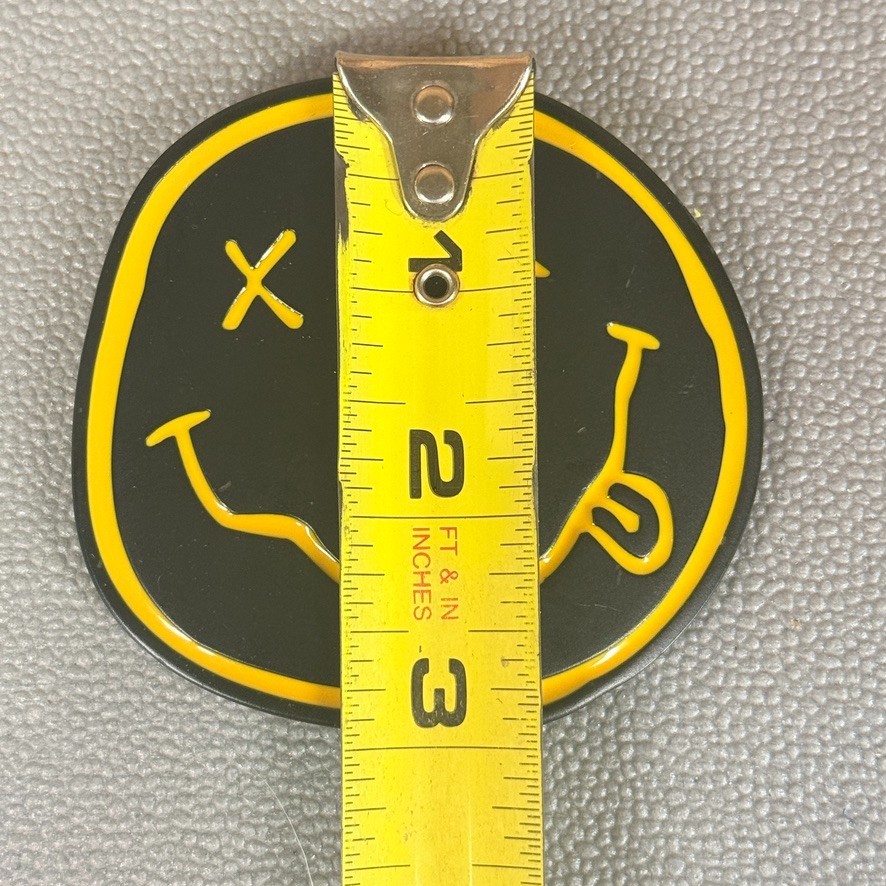 Nirvana Smiley Face Belt Buckle 2007 Black Yellow Licensed 3&Prime; Rock Band