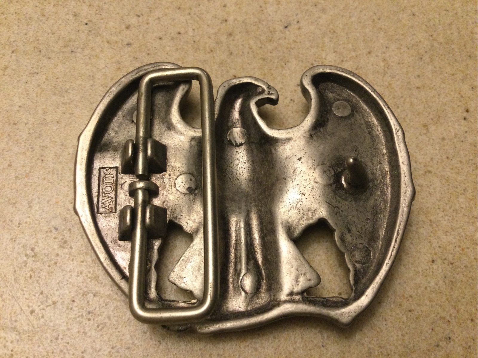Vintage 1980s AVON Perched Eagle Metal Belt Buckle