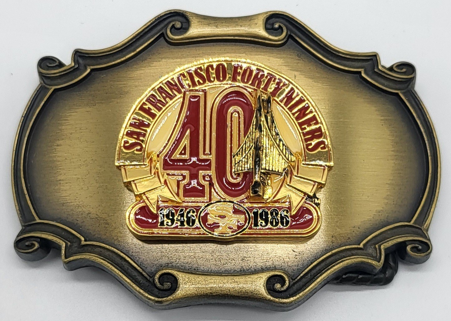 Vintage San Francisco 49ers Football Team 40 Years 1946-1986 Belt Buckle