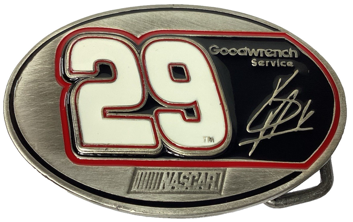 Brand New 2002 Nascar #29 Kevin Harvick Goodwrench Service Pewter Belt Buckle