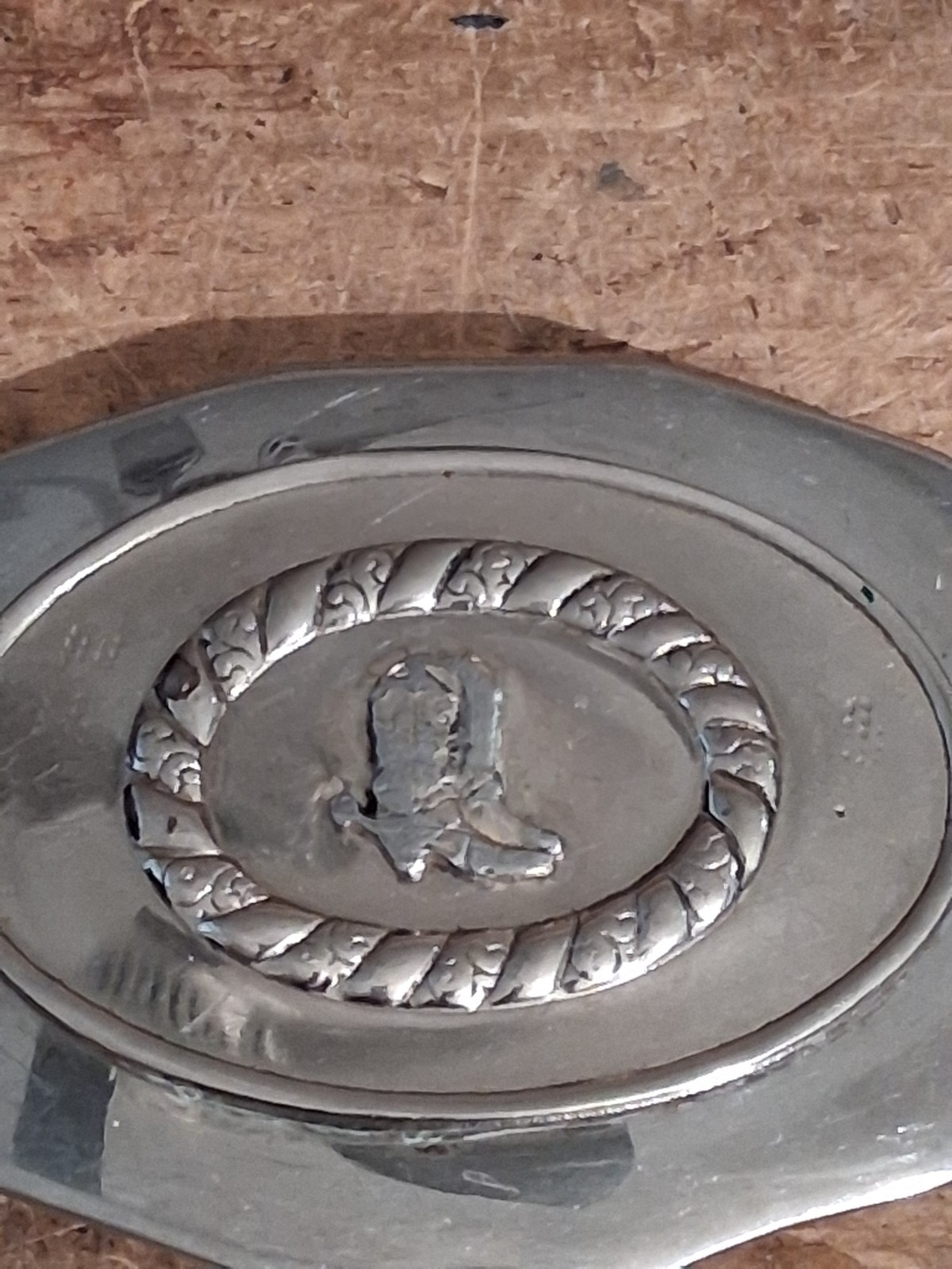 Vintage Belt Buckle Western Boots Horse Rodeo Cowboy 70s 80s 4.5&Prime;