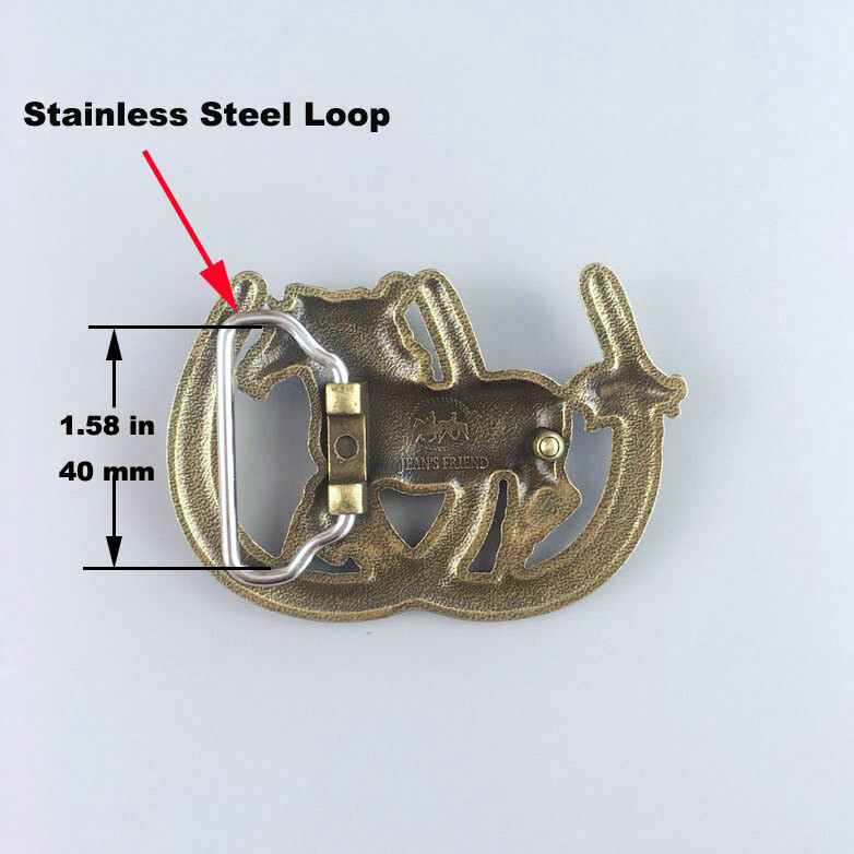 Antique Bronze Plated Horse Horseshoe Belt Buckle also Stock in the US
